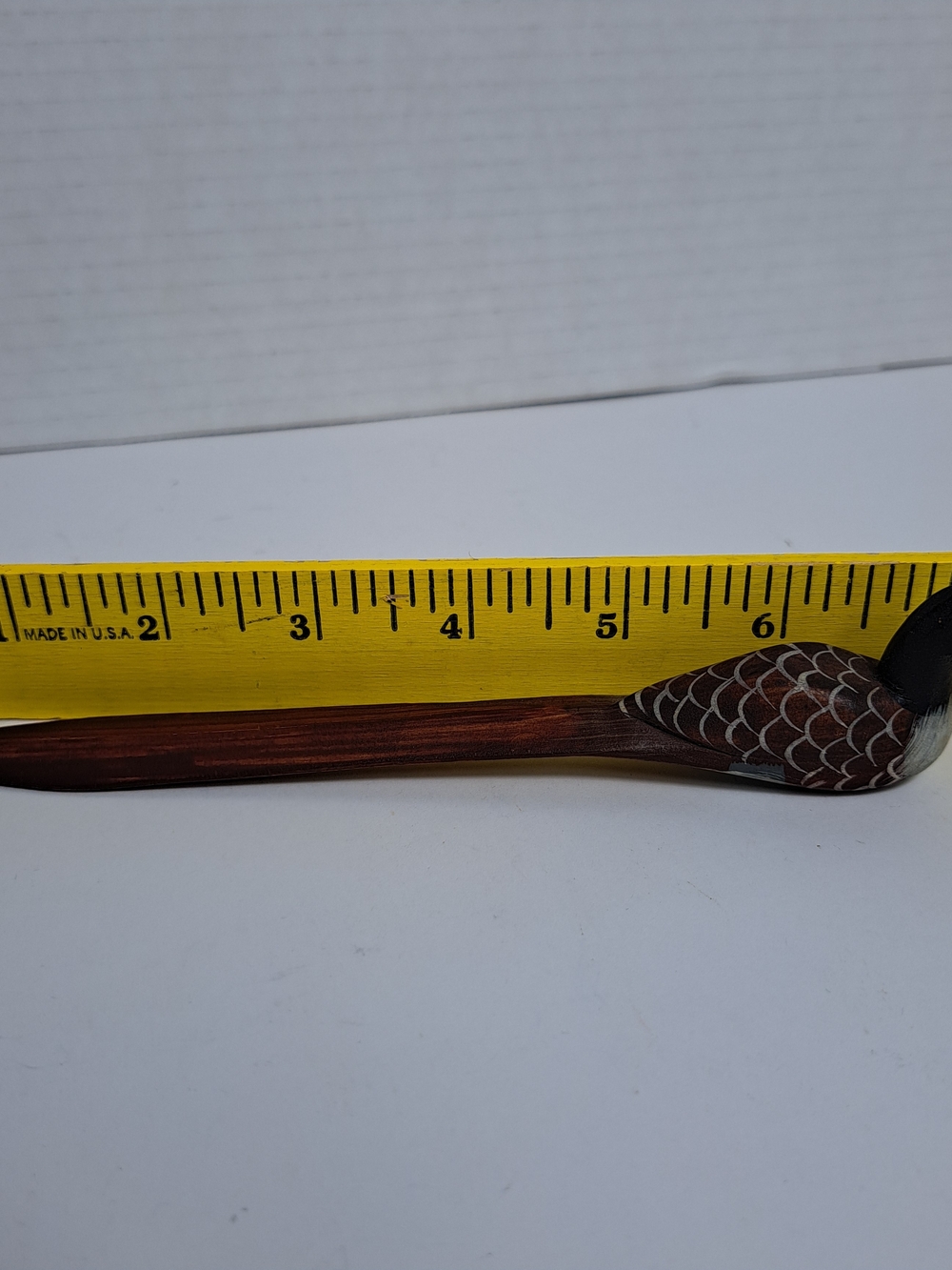 Source Unknown Brown Hand-Carved Wooden Spoon with Scaled Accent